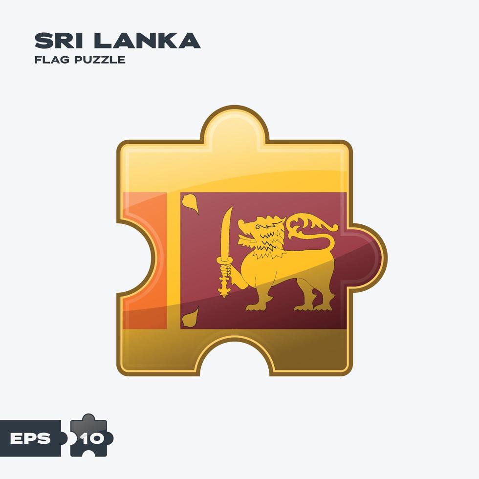 quebra-cabeça da bandeira do sri lanka vetor