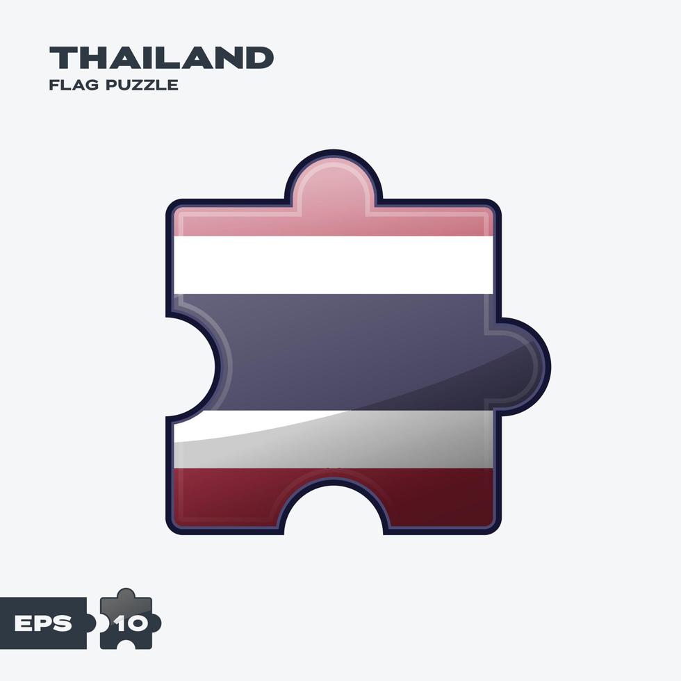 quebra-cabeça da bandeira da tailândia vetor