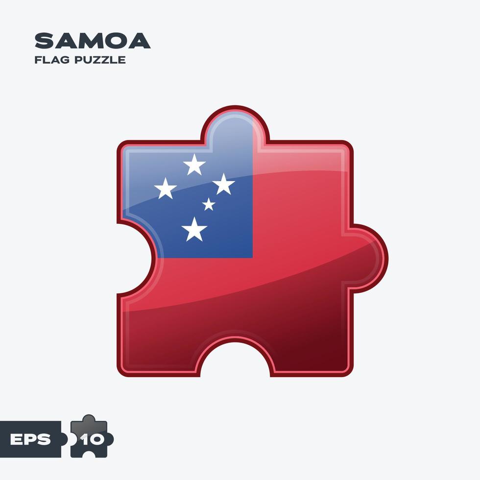 quebra-cabeça da bandeira de samoa vetor