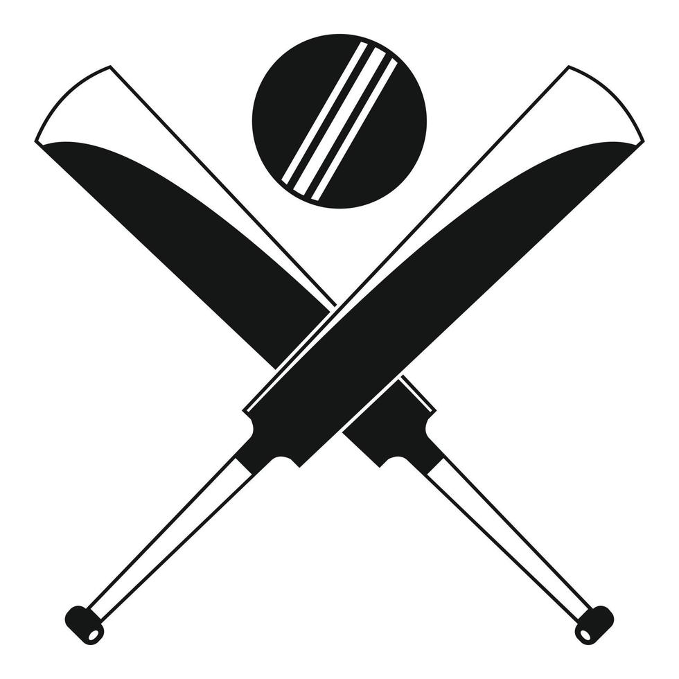 logotipo de bastões de críquete, estilo simples vetor