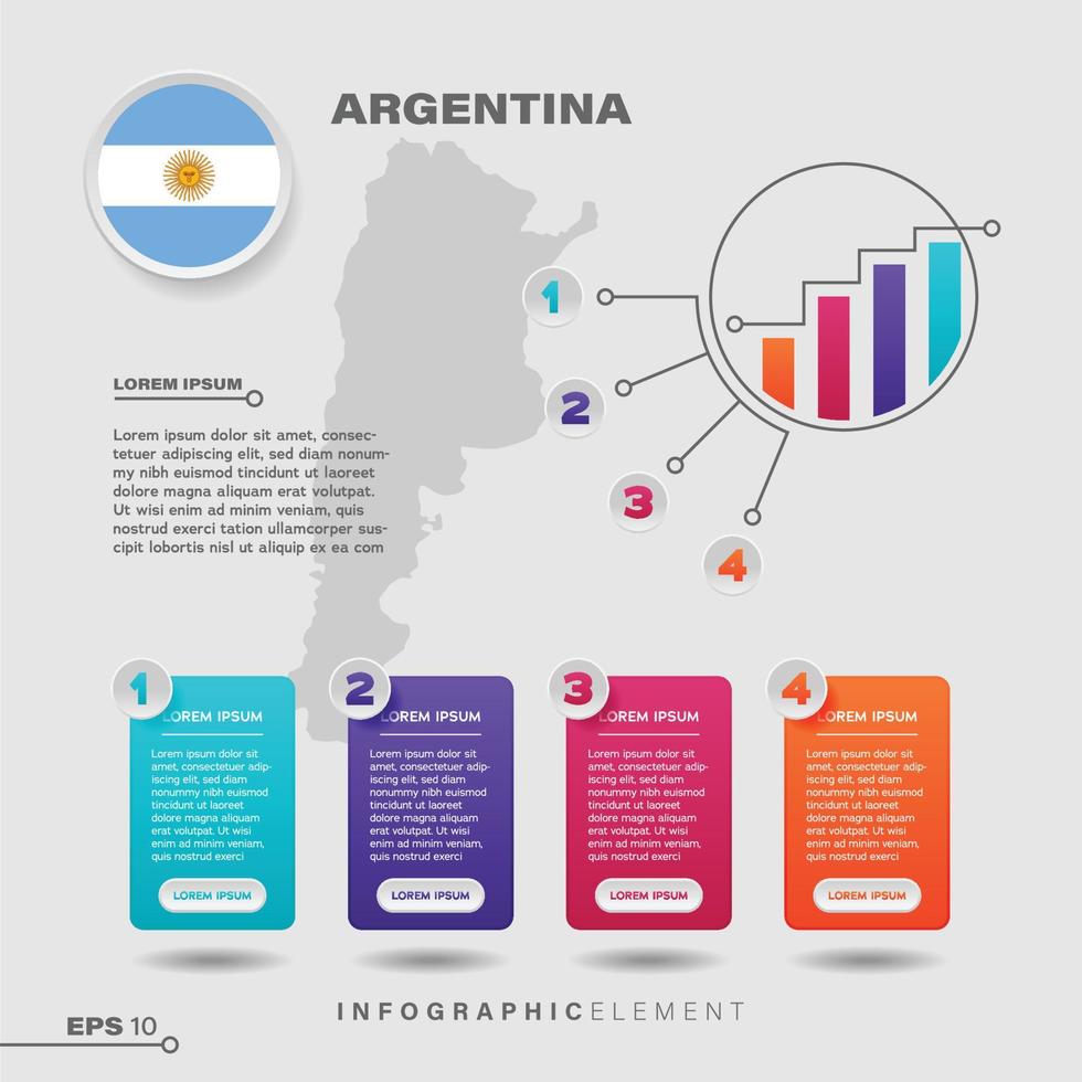 elemento de infográfico do gráfico da argentina vetor