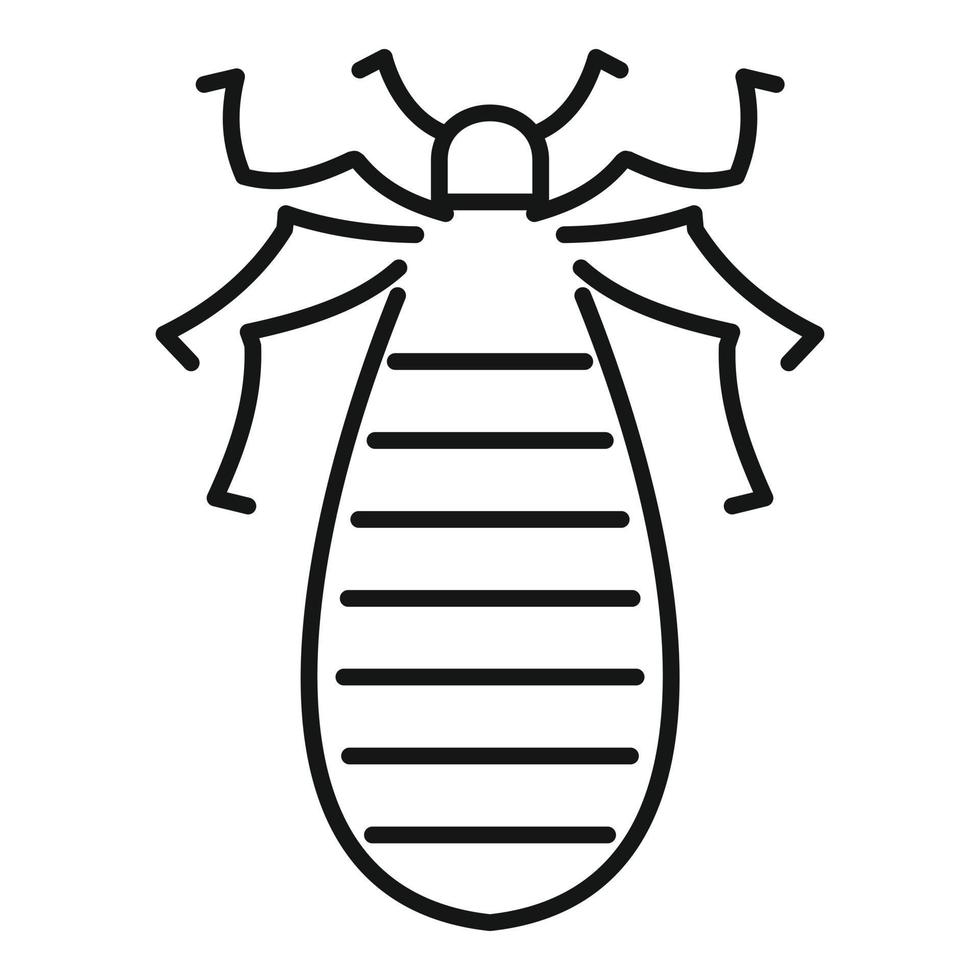 ícone de bug de pragas, estilo de estrutura de tópicos vetor