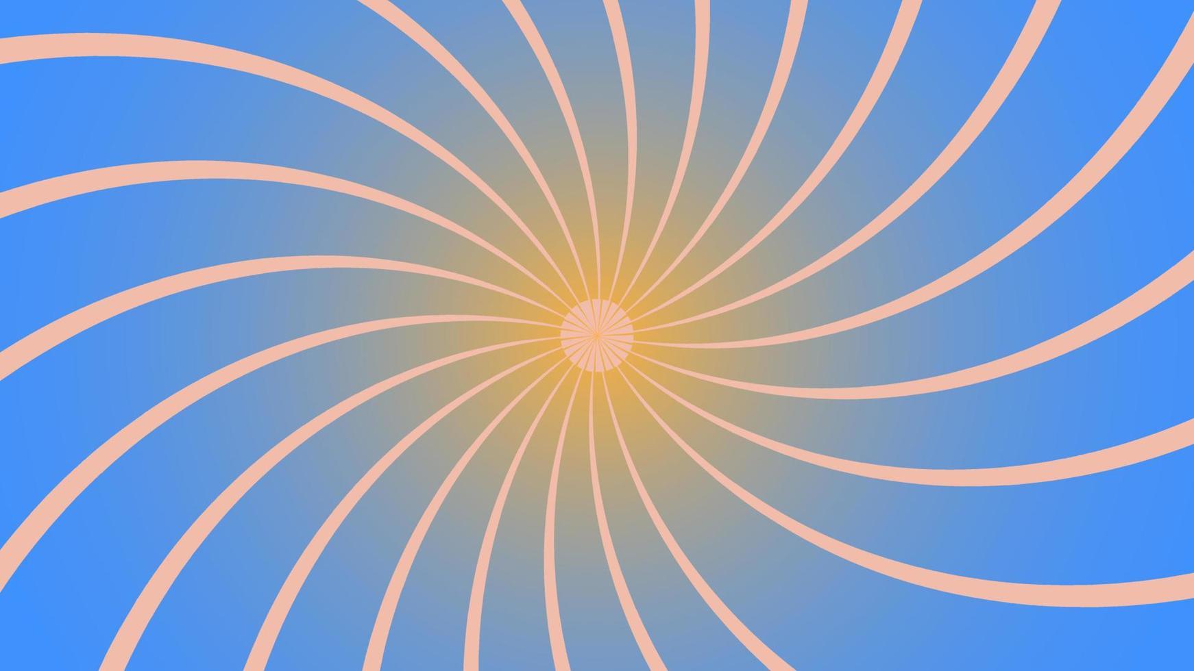 hélice de rotação estética gradiente azul e amarela, ilustração de fundo espiral sunburst, perfeita para pano de fundo, papel de parede, banner, cartão postal, plano de fundo para o seu design vetor