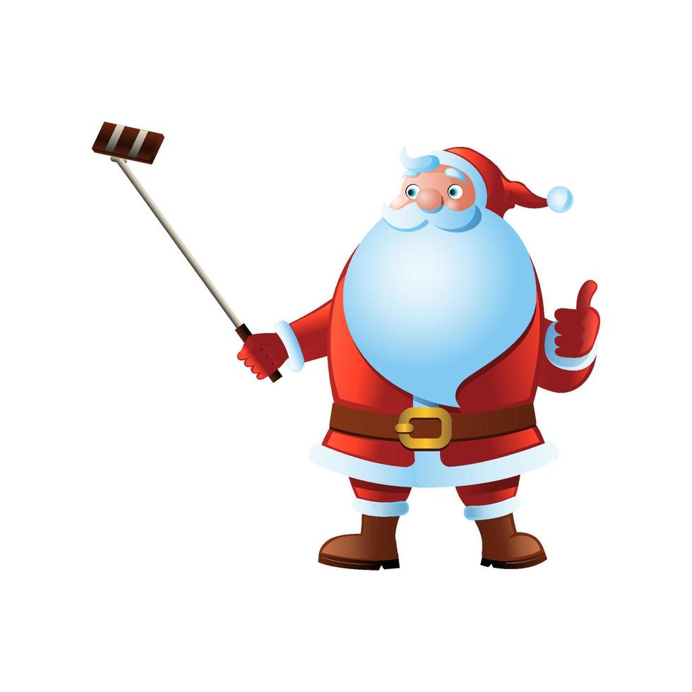 clipart da versão cartoon da selfie do papai noel vetor