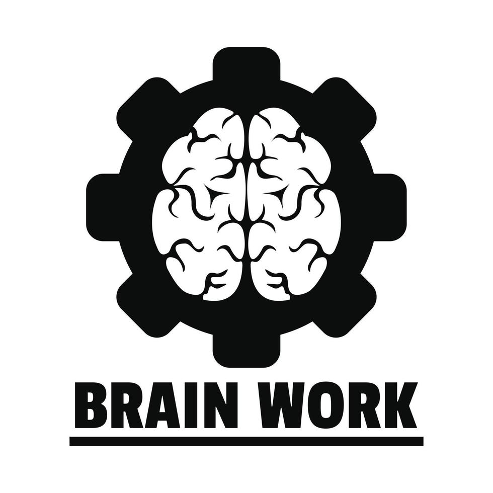 logotipo de trabalho cerebral lógico, estilo simples vetor