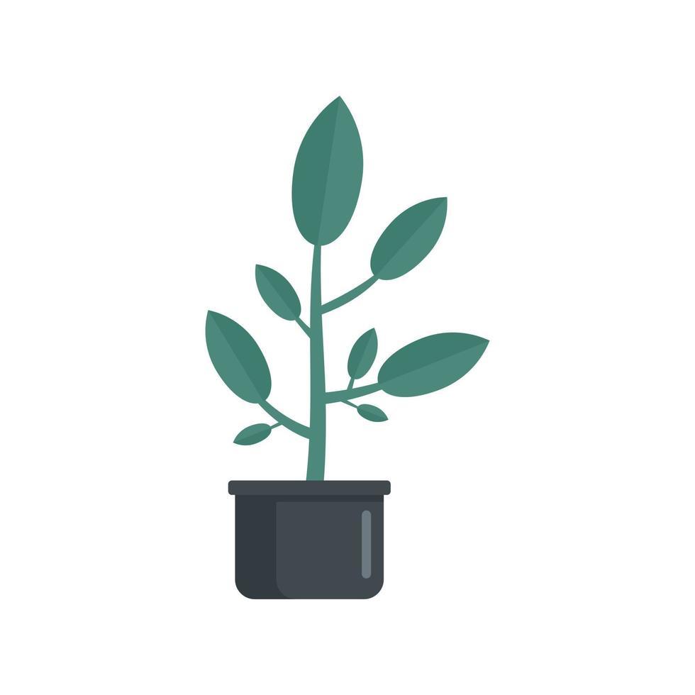 ícone de pote de planta de folha, estilo simples vetor