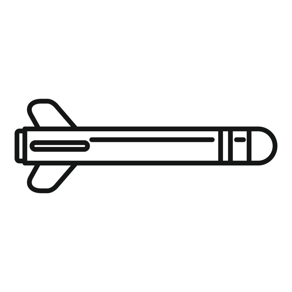 ícone de voo de míssil, estilo de estrutura de tópicos vetor