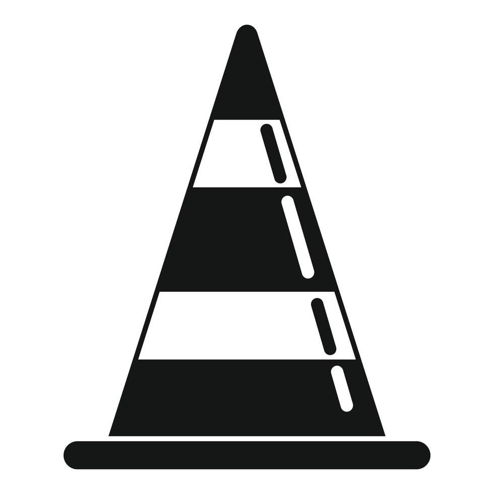 ícone do cone da estrada de demolição, estilo simples vetor