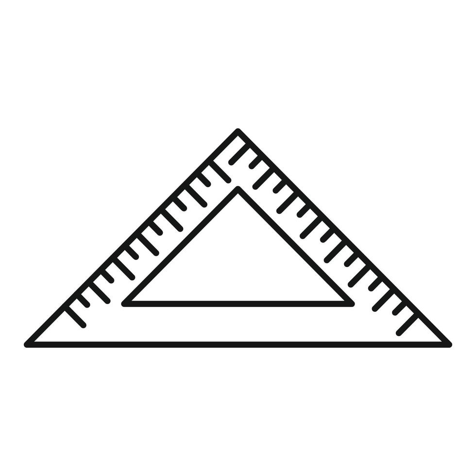 ícone de régua de ângulo escolar, estilo de estrutura de tópicos vetor