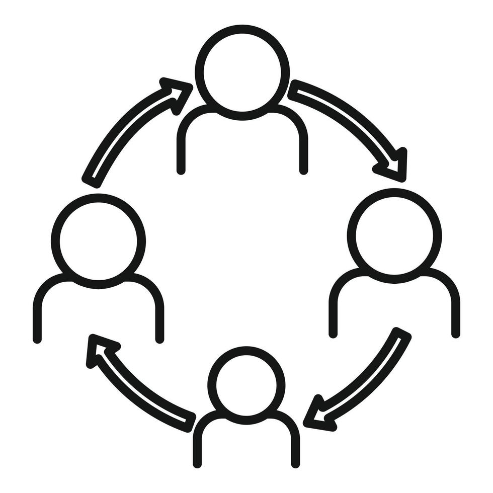 ícone de círculo da empresa de trabalho, estilo de estrutura de tópicos vetor
