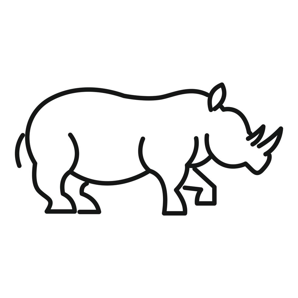 ícone de poder do rinoceronte, estilo de estrutura de tópicos vetor