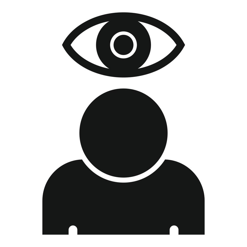 ícone de especialista em olho de recrutador, estilo simples vetor
