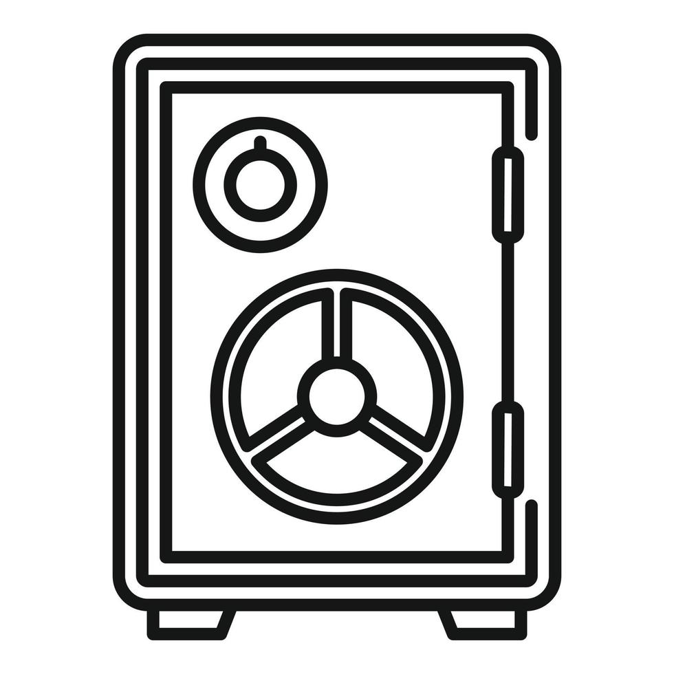 ícone seguro de metal de serviço de quarto, estilo de estrutura de tópicos vetor