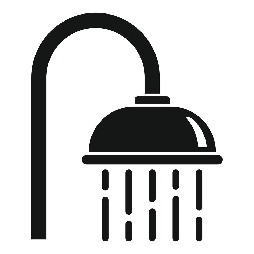 ícone do chuveiro do serviço de quarto, estilo simples vetor