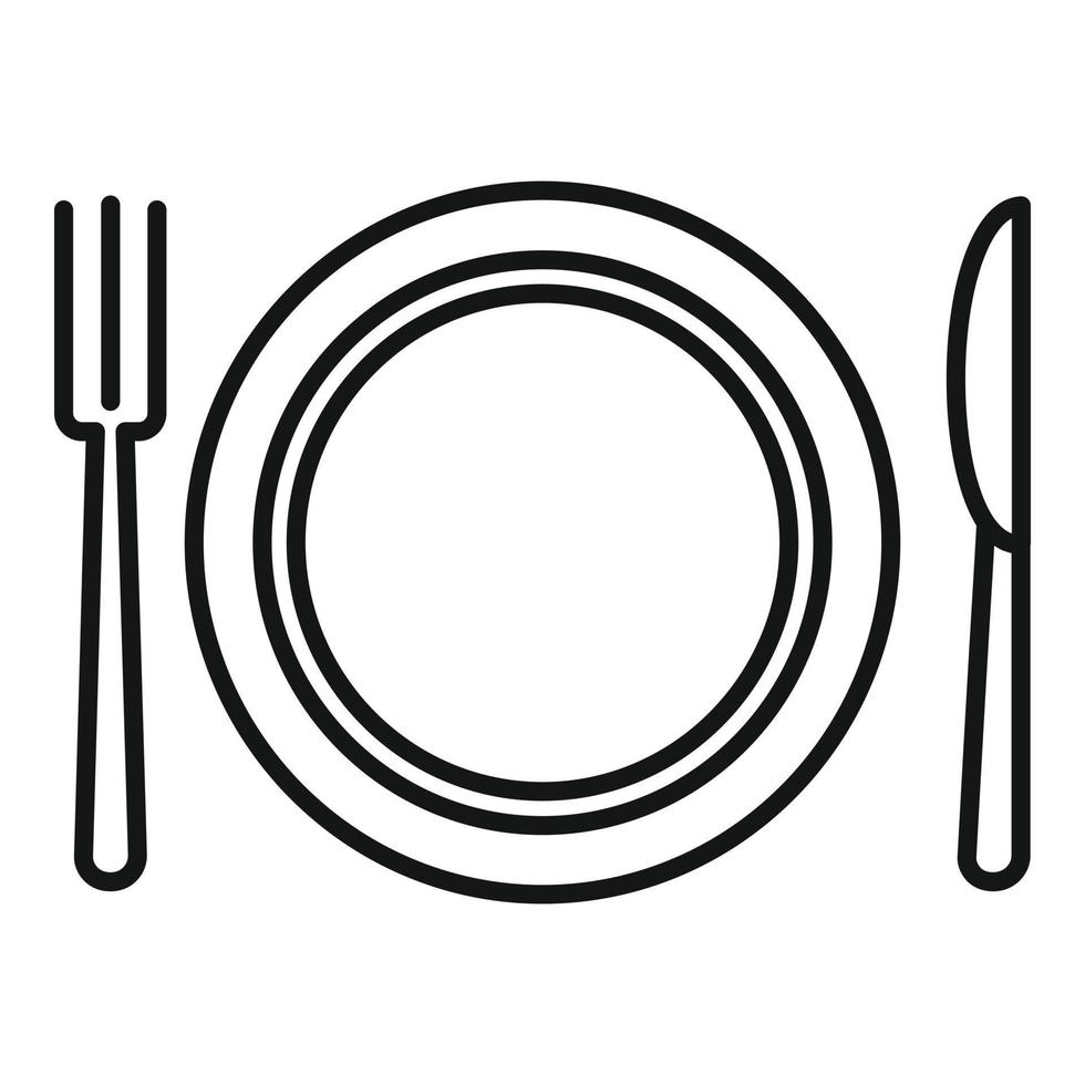 ícone de pratos de serviço de quarto, estilo de estrutura de tópicos vetor