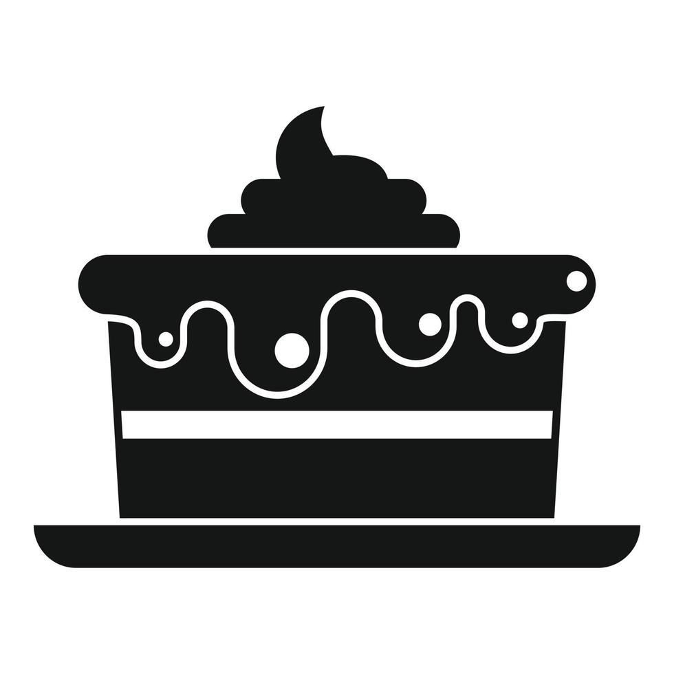 ícone do bolo de aniversário do serviço de quarto, estilo simples vetor