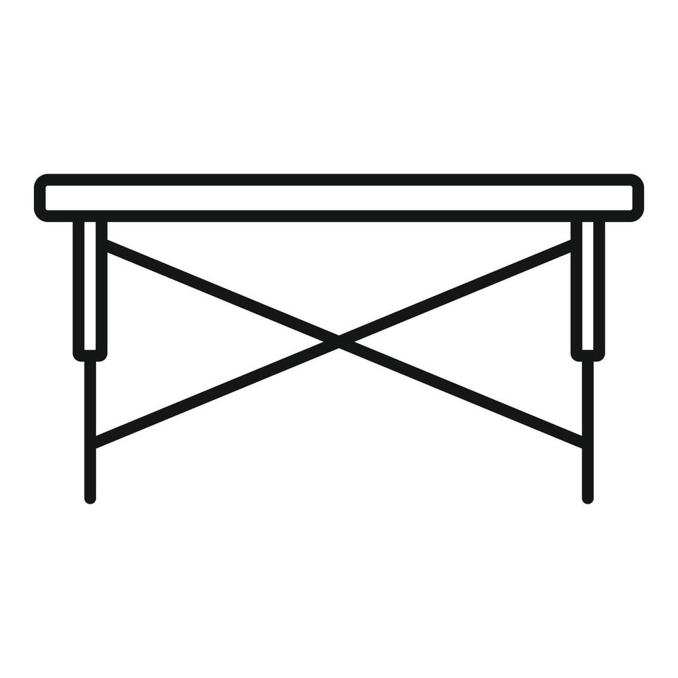 ícone de mesa de pesca dobrável, estilo de estrutura de tópicos vetor