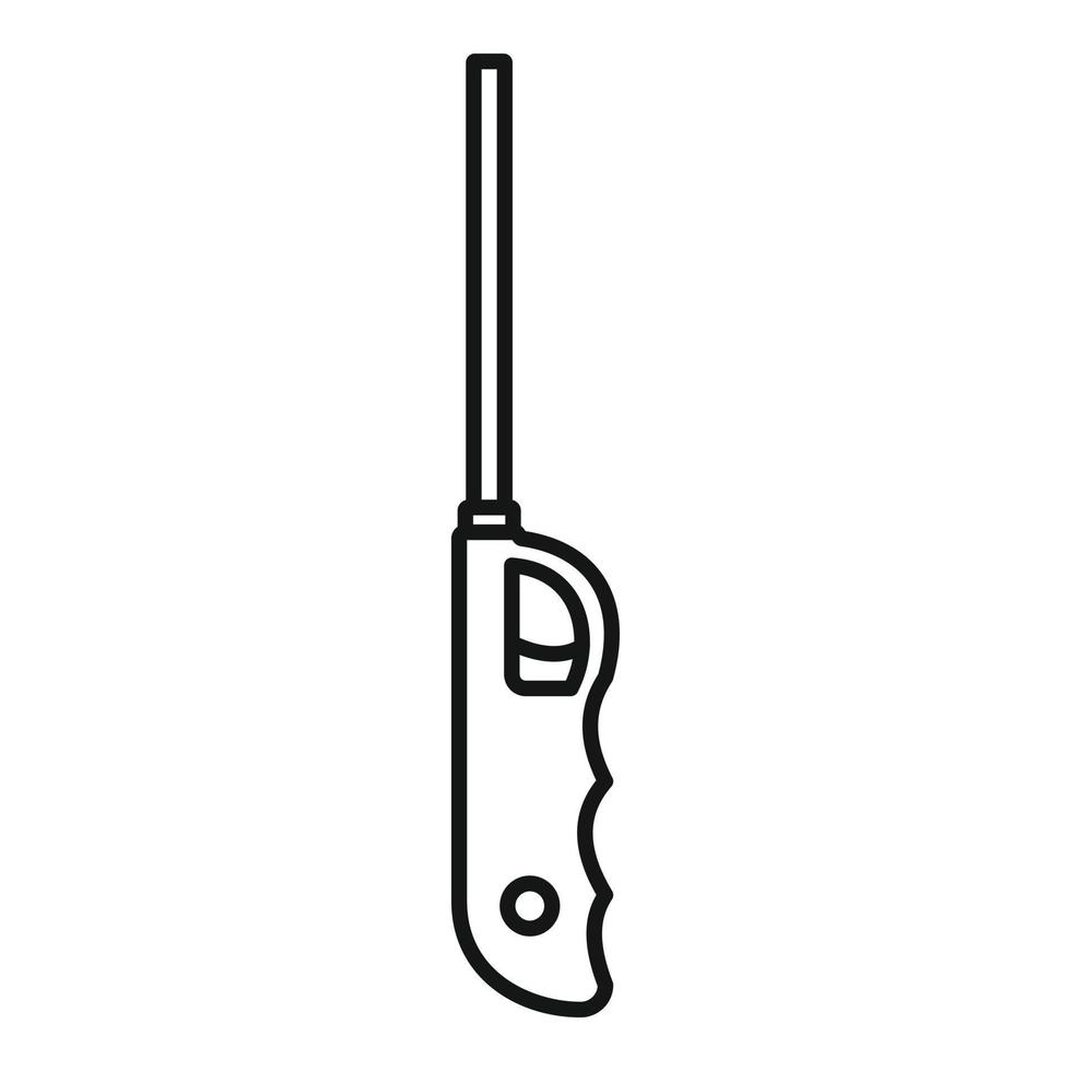 ícone de isqueiro elétrico longo, estilo de estrutura de tópicos vetor
