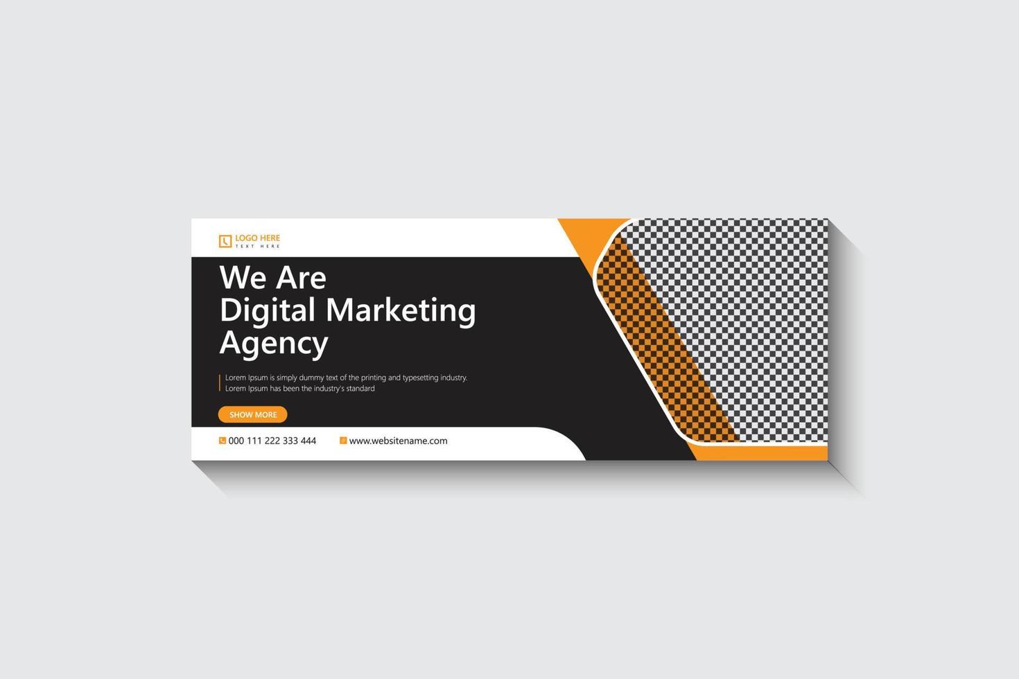 modelo de design de banner de capa de facebook de agência de marketing digital corporativo pro vetor