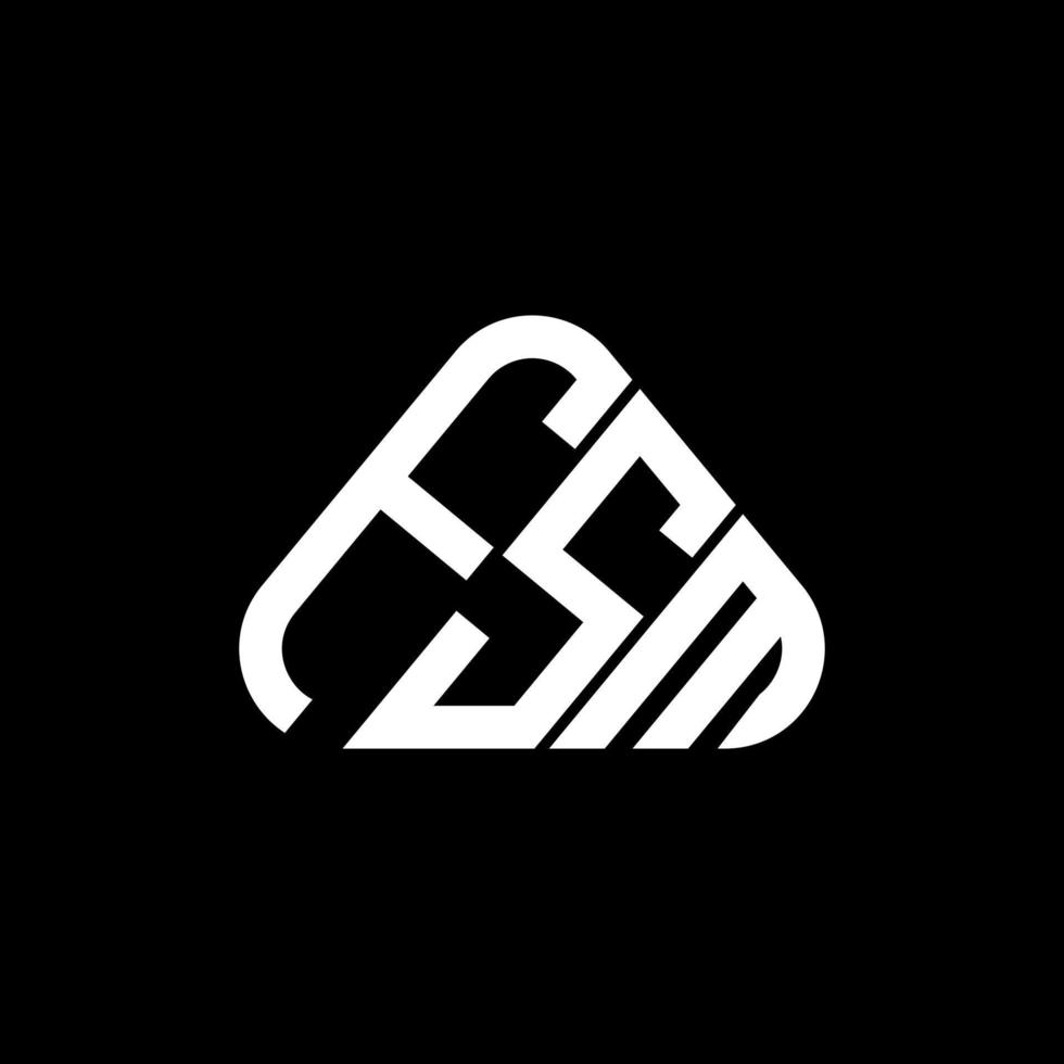 design criativo do logotipo da letra fsm com gráfico vetorial, logotipo simples e moderno fsm em forma de triângulo redondo. vetor