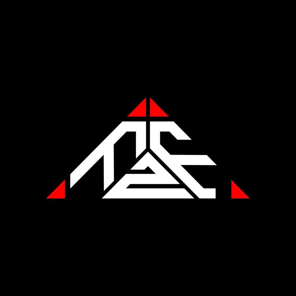 design criativo do logotipo da letra fzf com gráfico vetorial, logotipo simples e moderno fzf em forma de triângulo redondo. vetor