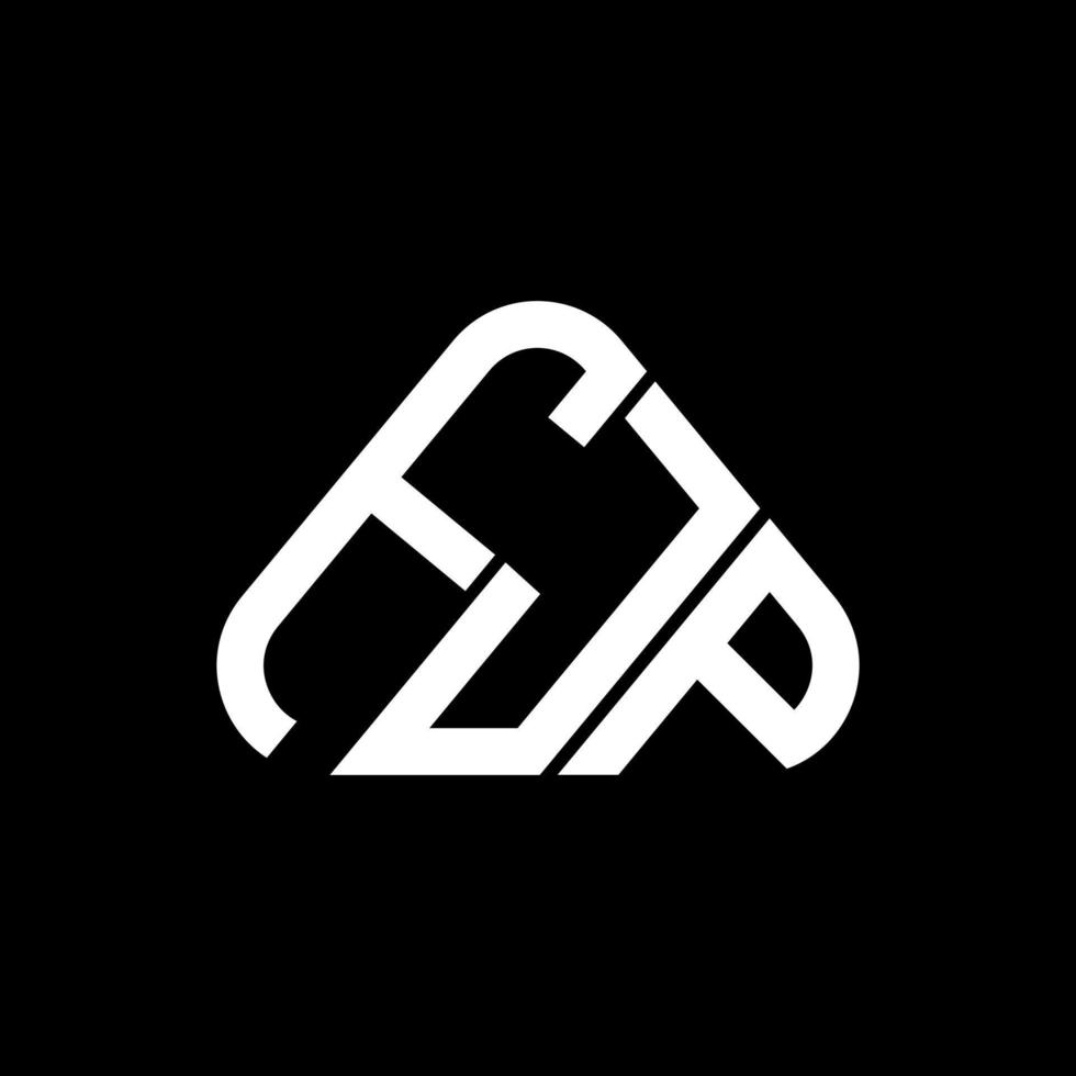 design criativo do logotipo da letra fjp com gráfico vetorial, logotipo simples e moderno fjp em forma de triângulo redondo. vetor