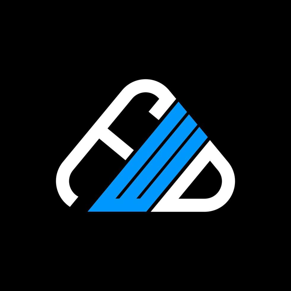 design criativo do logotipo da carta fwd com gráfico vetorial, logotipo simples e moderno fwd em forma de triângulo redondo. vetor