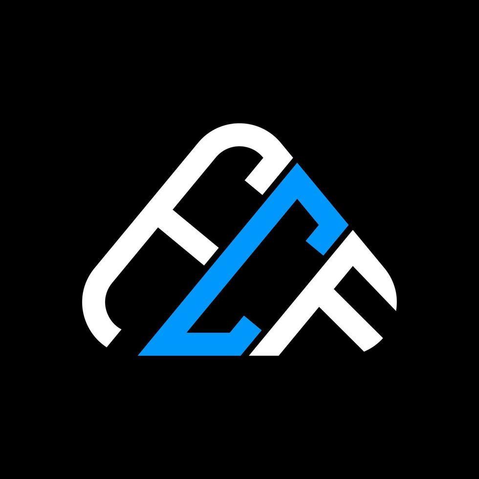 design criativo do logotipo da carta fcf com gráfico vetorial, logotipo simples e moderno fcf em forma de triângulo redondo. vetor