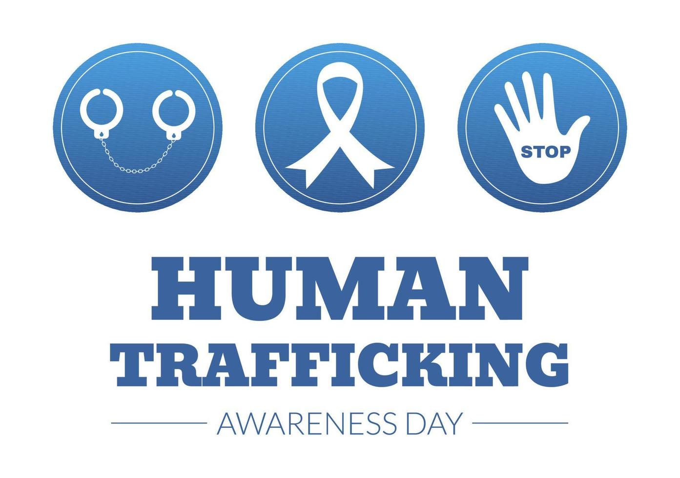 dia nacional de conscientização do tráfico humano em 11 de janeiro para lidar com a vida, a escravidão e a violência na sociedade em desenhos animados planos desenhados à mão vetor