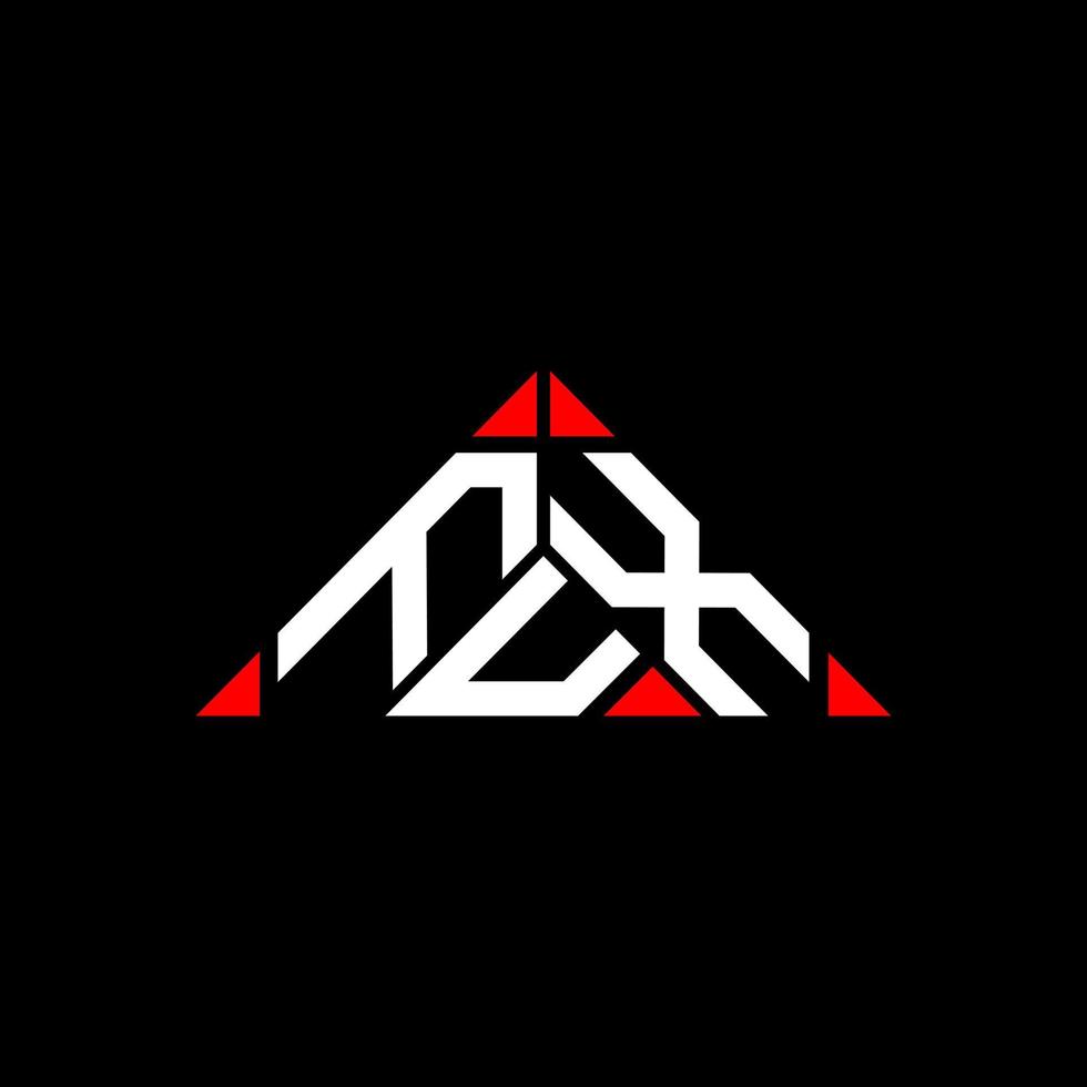 design criativo do logotipo da carta fux com gráfico vetorial, logotipo fux simples e moderno em forma de triângulo redondo. vetor
