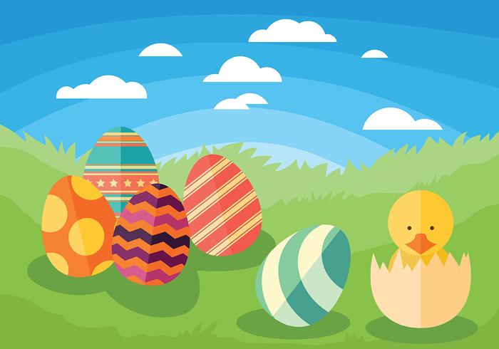 Background Easter Chick Vector