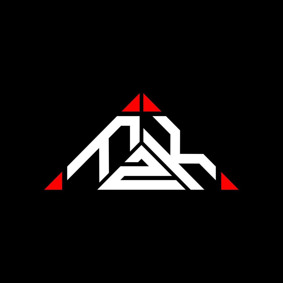 design criativo do logotipo da letra fzk com gráfico vetorial, logotipo simples e moderno fzk em forma de triângulo redondo. vetor