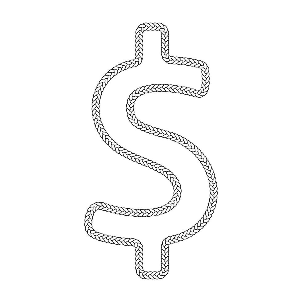fronteira de corda dinheiro padrão frame ilustração em vetor. vetor