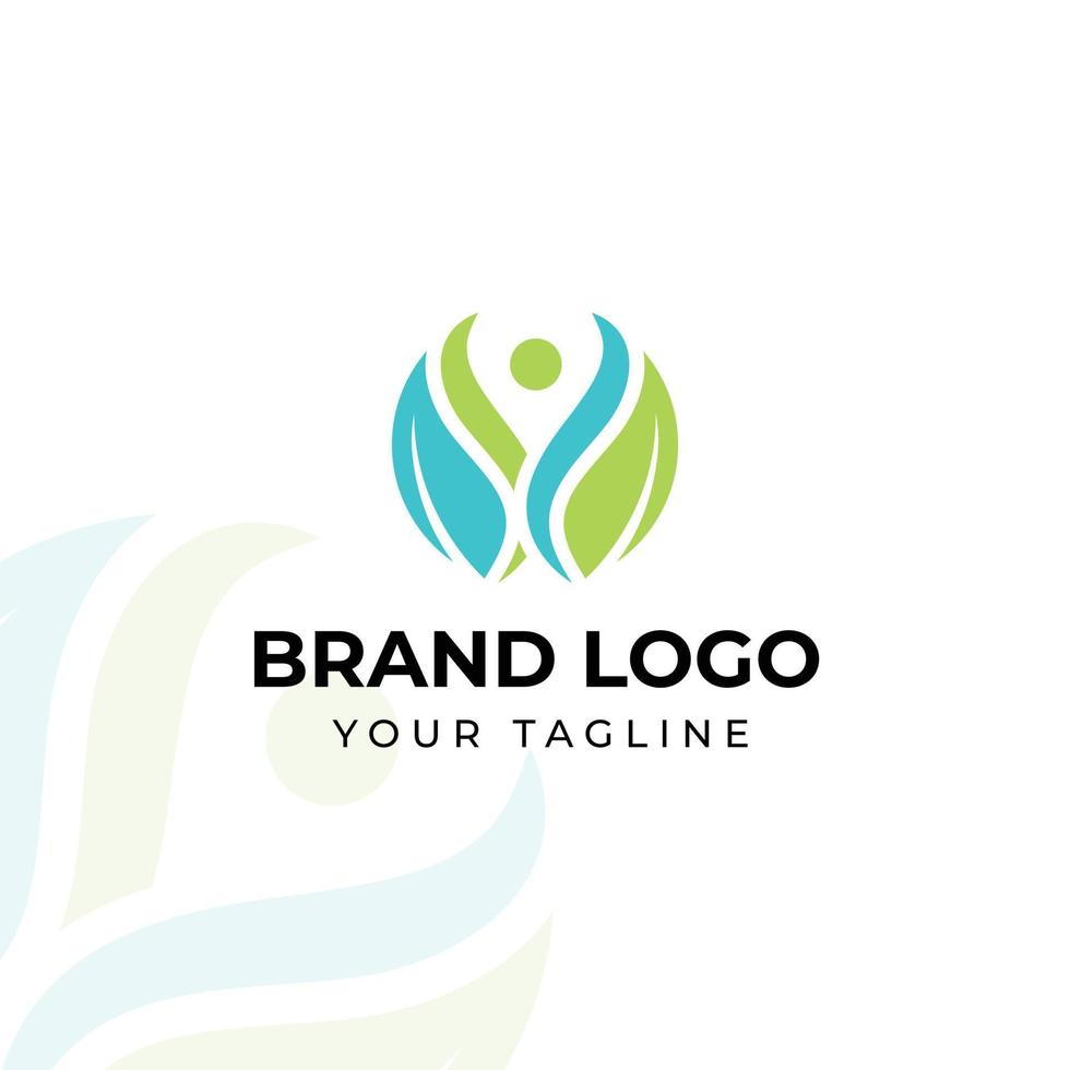 modelo de logotipo de terapia de ozônio desenhado à mão vetor