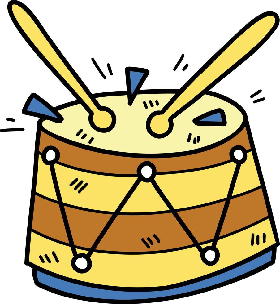 ilustração de festa de tambor desenhada de mão vetor