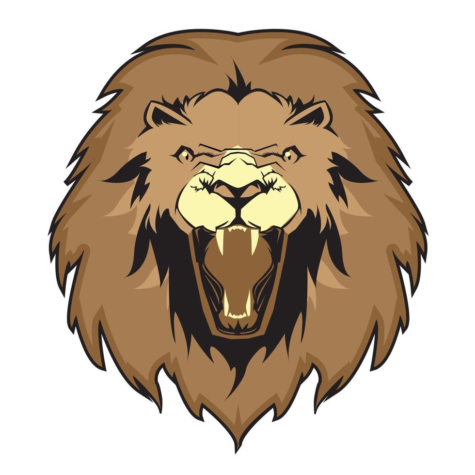 ilustração de rugido de rosto de leão vetor