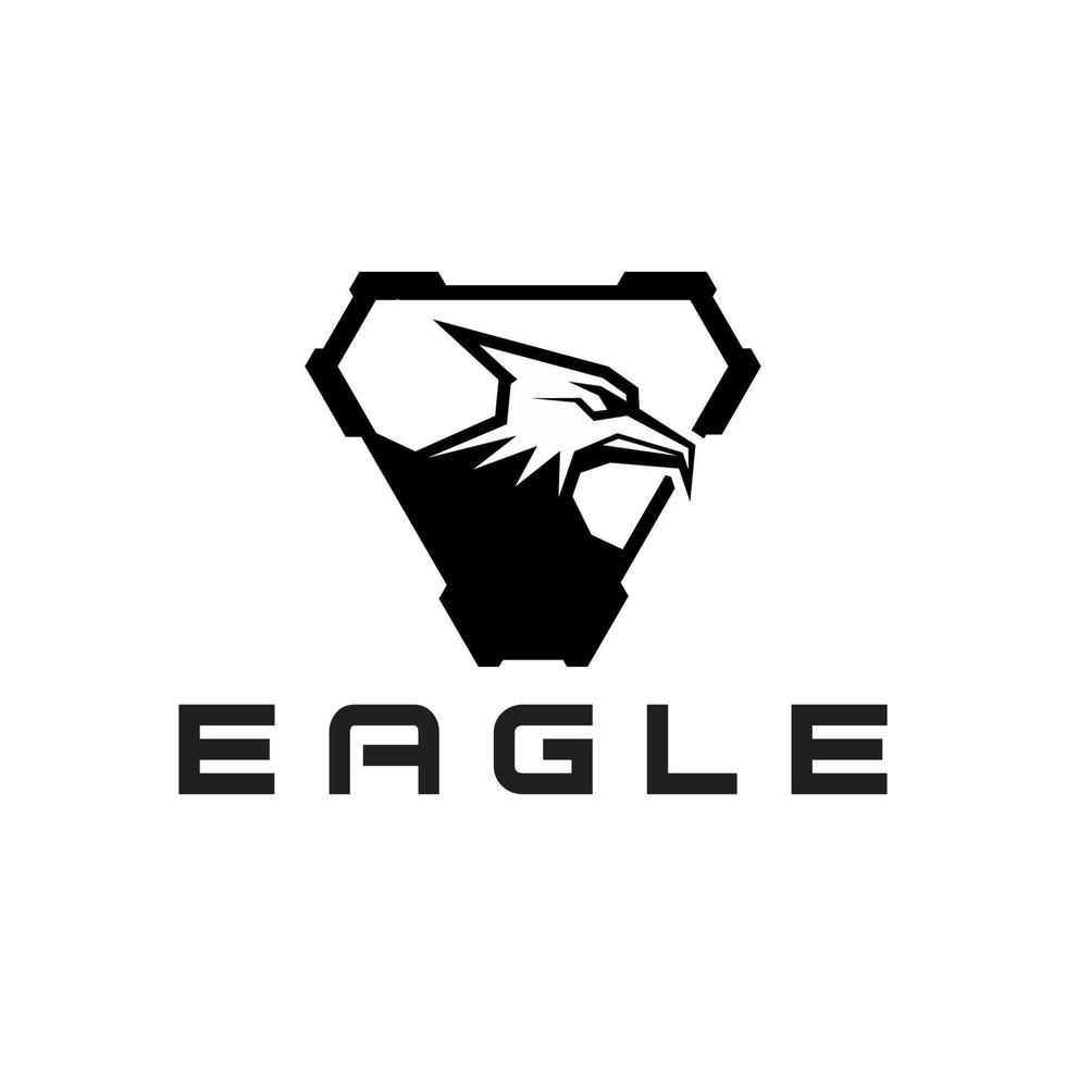 modelo de ilustração de design de logotipo de vetor de águia de triângulo de escudo