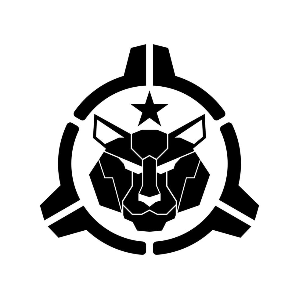 design de logotipo militar tático de cabeça de tigre vetor