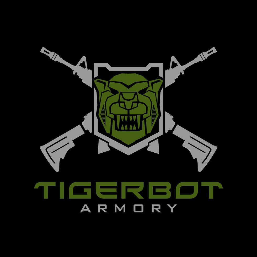 logotipo do robô tigre tático vetor