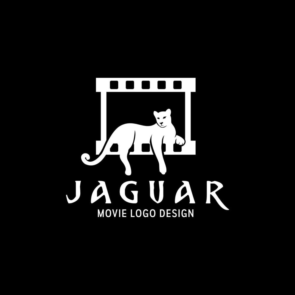 design de logotipo de filme jaguar vetor