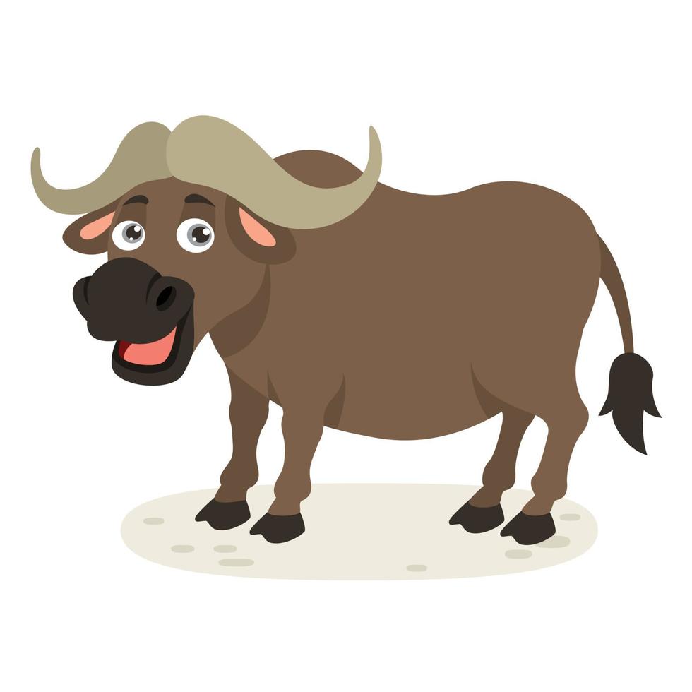 ilustração dos desenhos animados de um búfalo vetor