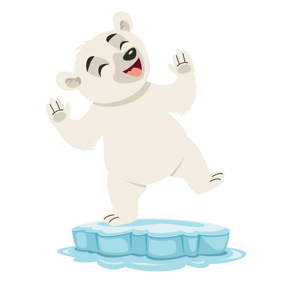 ilustração dos desenhos animados de um urso polar vetor