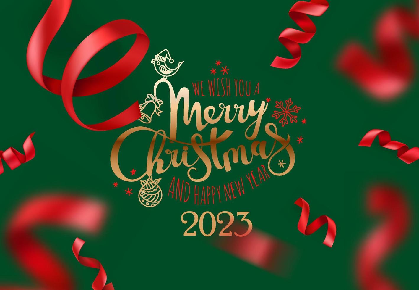 desejamos um feliz natal e feliz ano novo de 2023 14538518 Vetor no Vecteezy