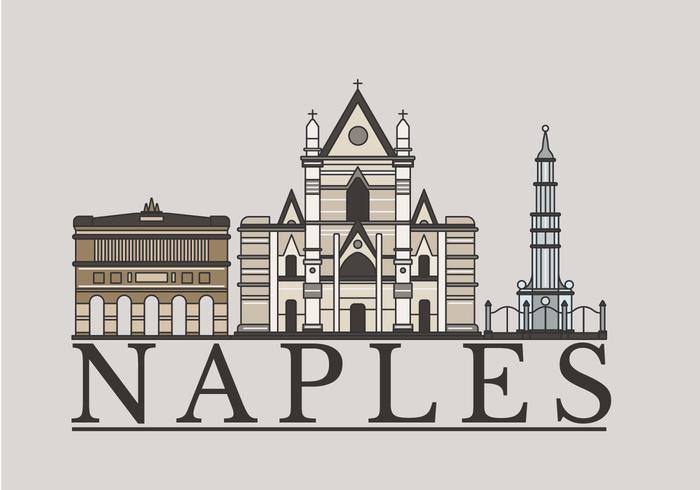 Linear Napoli Landmark Ilustração vetor