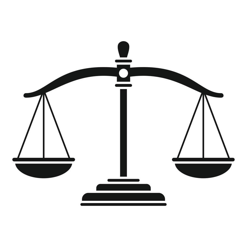 ícone de equilíbrio de juiz, estilo simples vetor