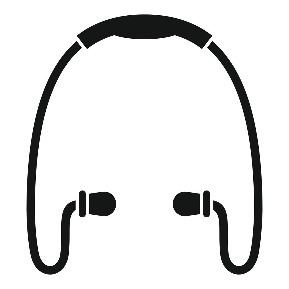 ícone de fones de ouvido sem fio esportivos, estilo simples vetor