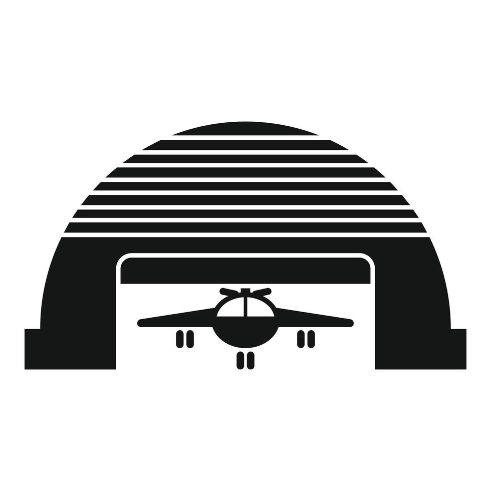 ícone de estacionamento de hangar, estilo simples vetor
