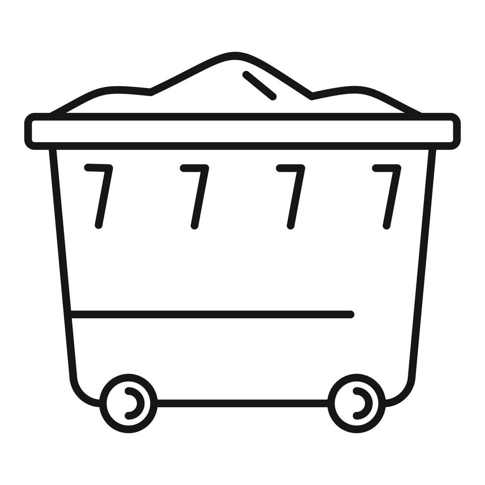 ícone do recipiente de lixo, estilo de estrutura de tópicos vetor