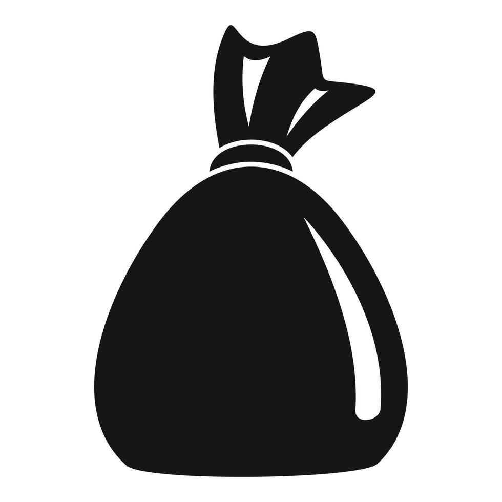 ícone do saco de lixo, estilo simples vetor