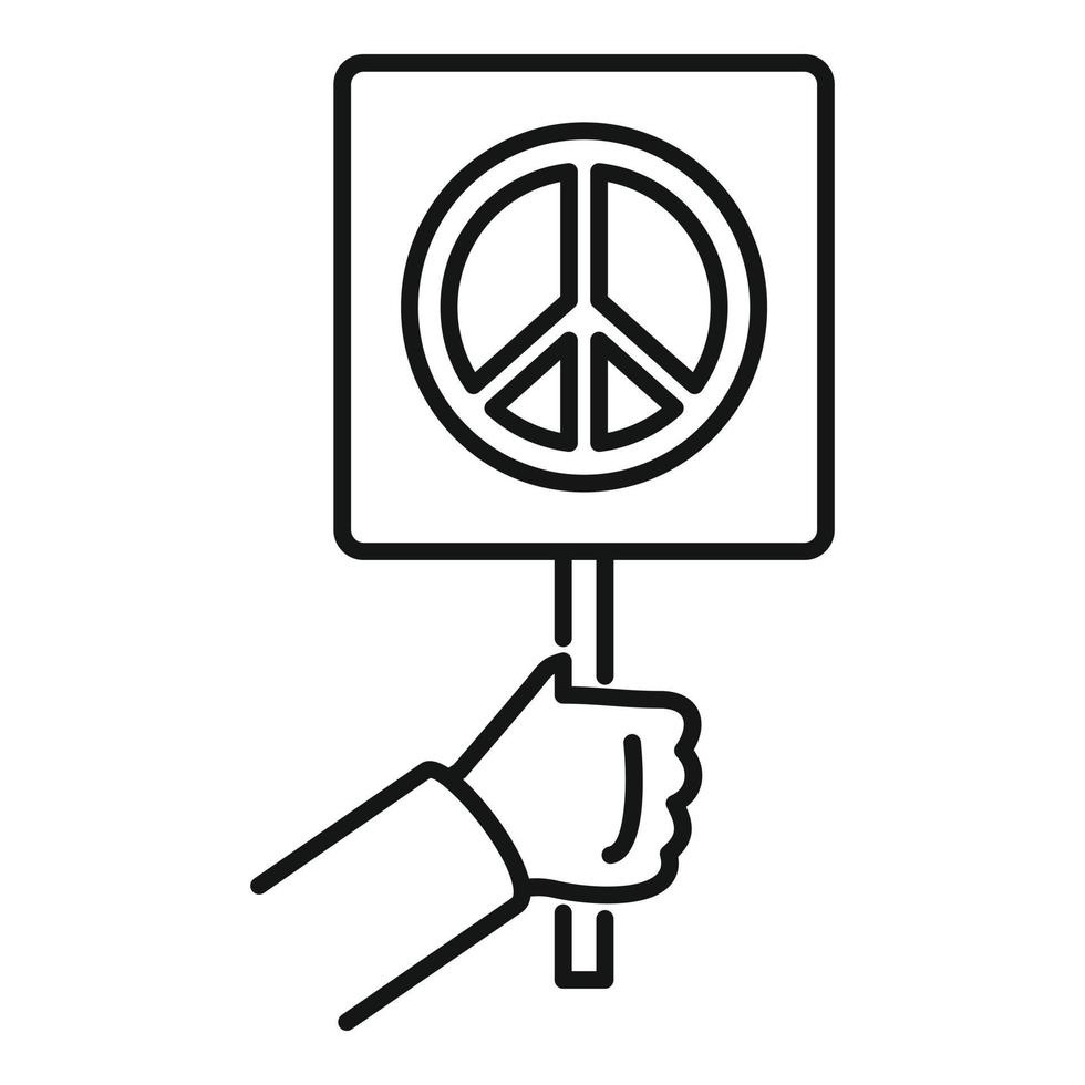 ícone do símbolo de paz, estilo de estrutura de tópicos vetor